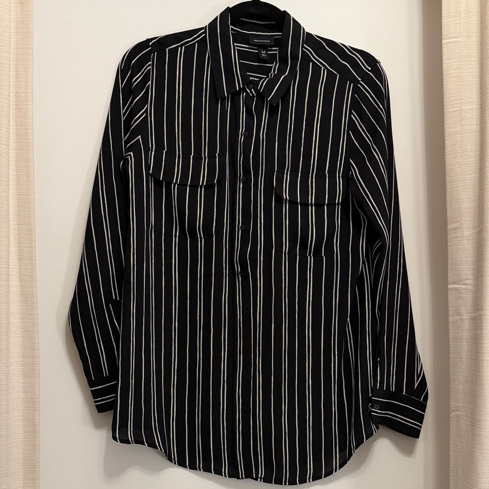 Semi-Sheer Striped Blouse